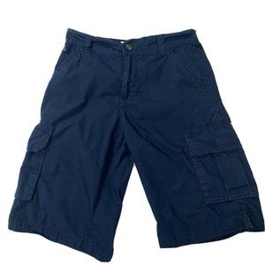Tommy Hilfiger Boys Chino Shorts SZ 18 Navy Blue Casual Dress Cotton Flat Front
